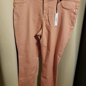 90C D. Jeans 16W Ankle Plus Stretch Coral Pink Modern Fit Jeans NWT